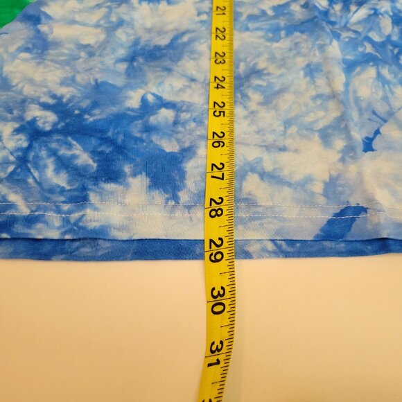 Madness Skateboard Tie Dye Split Green and Blue Long Sleeve T Shirt Large NWT - Picture 8 of 10